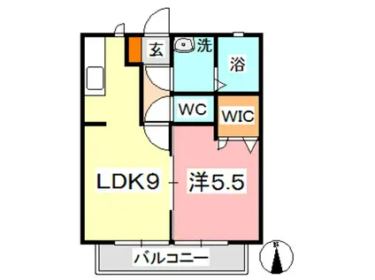 ビバリースクエアA(1LDK/1階)の間取り写真