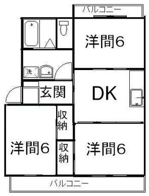 東町グランドハイツ(3DK/3階)の間取り写真