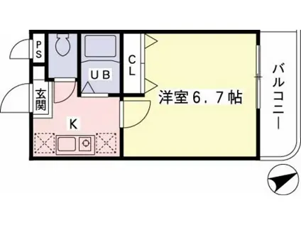 TS橋本ビル(1K/2階)の間取り写真