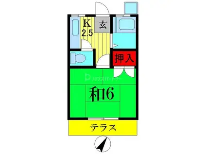 シャンテ三紀(1K/1階)の間取り写真