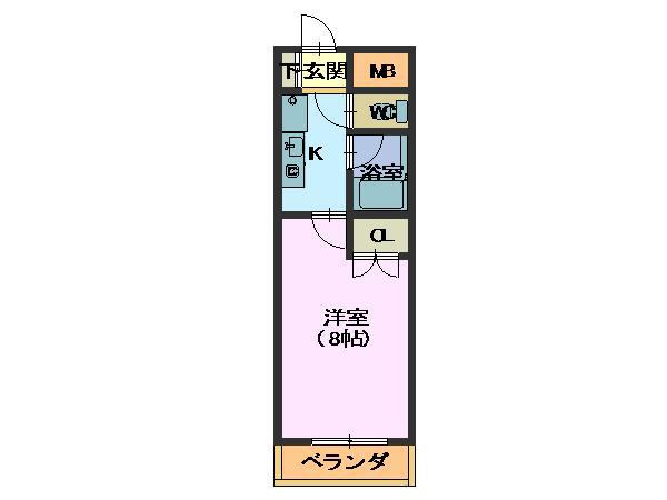 ジュネス藤原(1K/1階)の間取り写真