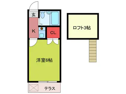 スターライト坂戸(1K/1階)の間取り写真