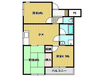 丸亀ステップハイツ(3DK/3階)の間取り写真