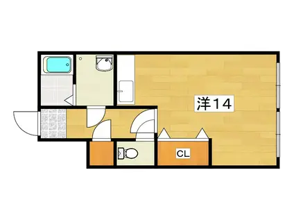 中野ハイツ(ワンルーム/1階)の間取り写真