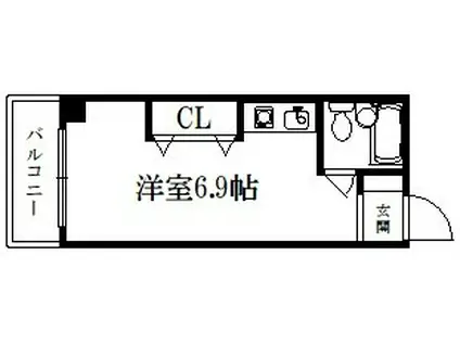 アスペースCSII(ワンルーム/2階)の間取り写真
