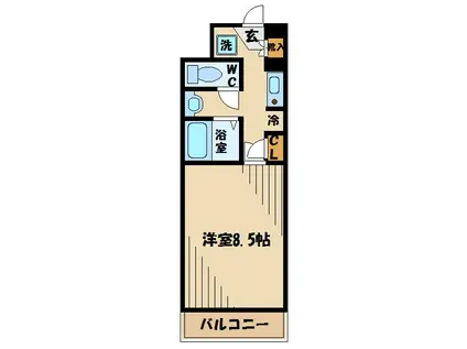 シャンブル高幡(1K/4階)の間取り写真