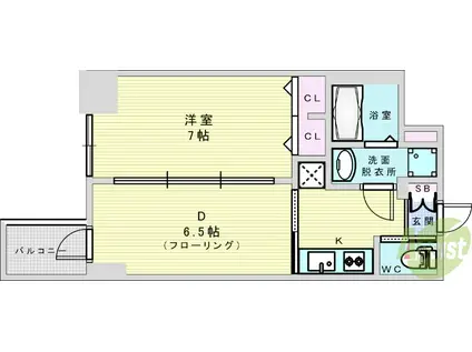 S-RESIDENCE新大阪AVANCE(1DK/14階)の間取り写真