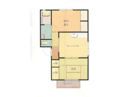 コーポ中的場XI(2DK/2階)の間取り写真