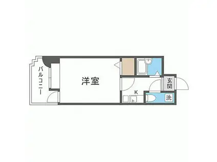 エステート・モア・天神デュオ(1K/3階)の間取り写真