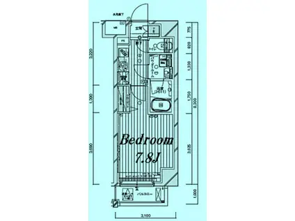 メインステージ白金III(1K/10階)の間取り写真