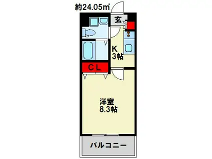 NO.71オリエントトラストタワー(1K/7階)の間取り写真