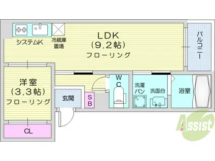 REGALEST薬師堂SL(1LDK/2階)の間取り写真