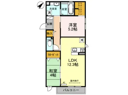 ボナールコート(2LDK/2階)の間取り写真