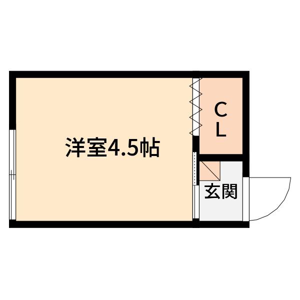 若草ビレッジ(ワンルーム/2階)の間取り写真