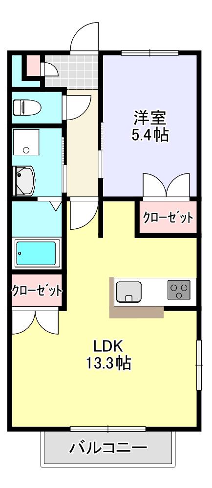 ＪＲ上越線 高崎問屋町駅 徒歩30分 3階建 築24年(1LDK/2階)の間取り写真