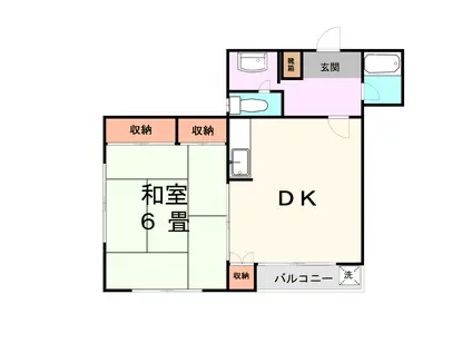 コーポ二三大一(1DK/2階)の間取り写真