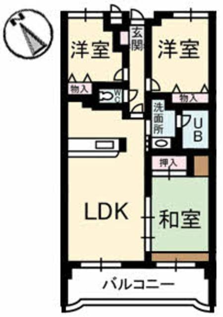カーサ古江(3LDK/2階)の間取り写真