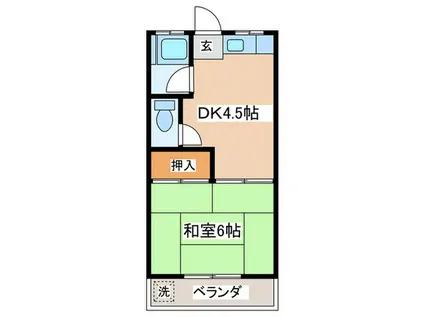 いづみ荘(1DK/2階)の間取り写真