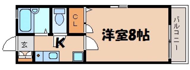 シャルム12(1K/2階)の間取り写真