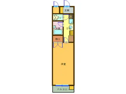 ライオンズマンション・ポートタウン今治(1K/2階)の間取り写真