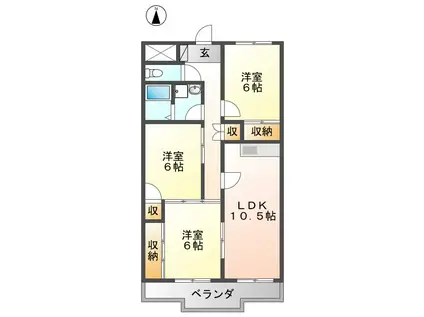 グランドメゾン大宮(3LDK/2階)の間取り写真