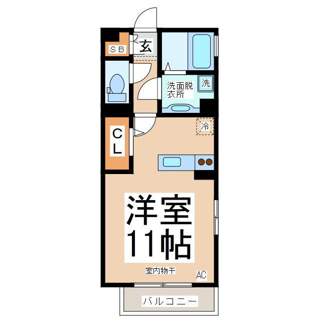 レスポワールTSURU(ワンルーム/2階)の間取り写真