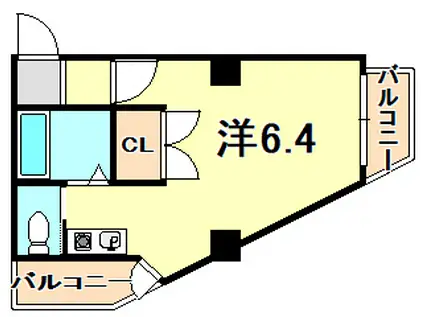 ヒルズ六甲(ワンルーム/4階)の間取り写真