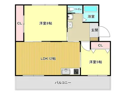 レイク平和A(2LDK/1階)の間取り写真