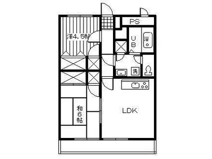 グリーンハウス(2LDK/1階)の間取り写真