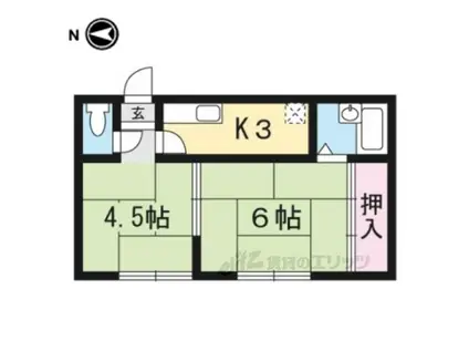 岡部マンション(2K/2階)の間取り写真