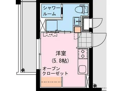 THE ROCK APT(ワンルーム/2階)の間取り写真