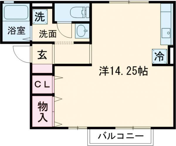 セジュールシーダ(ワンルーム/1階)の間取り写真