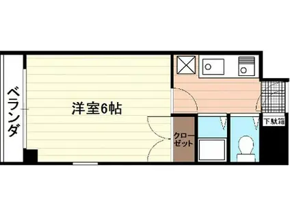 第8片山ビル(1K/3階)の間取り写真