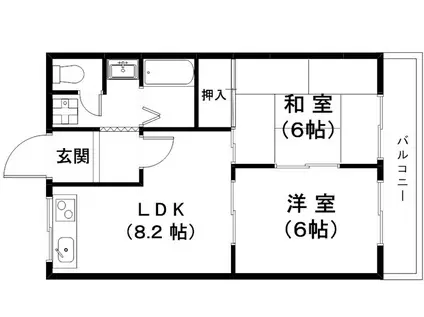 ヌーベルパーク城南(2LDK/1階)の間取り写真