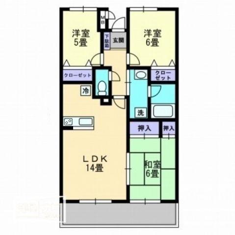 エトワール太田(3LDK/3階)の間取り写真