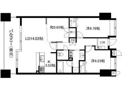 ラフォーレ入野(3LDK/3階)の間取り写真