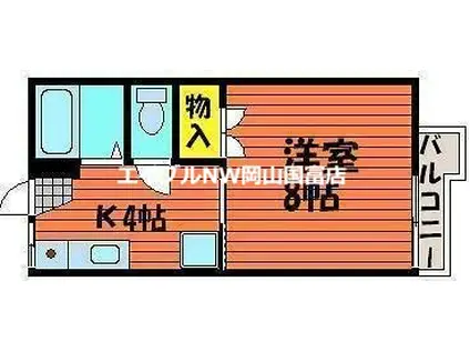 パールハイツA(1K/2階)の間取り写真