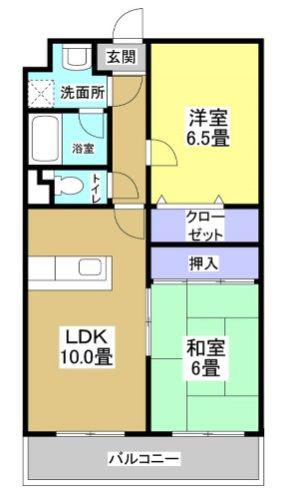 グランピアII(2LDK/2階)の間取り写真