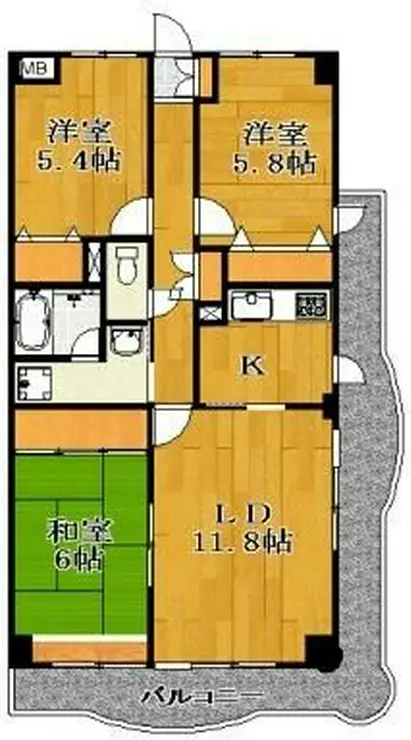メイプル稲毛 5階階 間取り