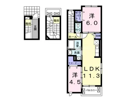 RIVER・LINE(2LDK/3階)の間取り写真
