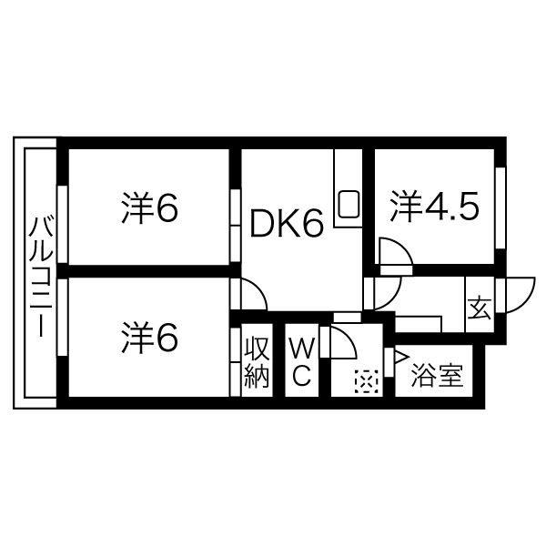 グリーンパレス(3DK/2階)の間取り写真