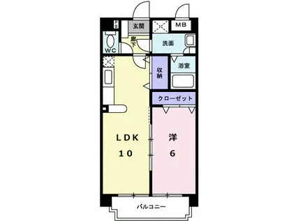 シャルマンパレス(1LDK/1階)の間取り写真