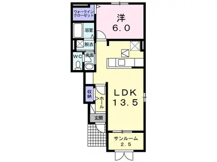 PROGRESSC(1LDK/1階)の間取り写真