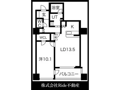 アルグラッドザ・タワー心斎橋(1LDK/26階)の間取り写真