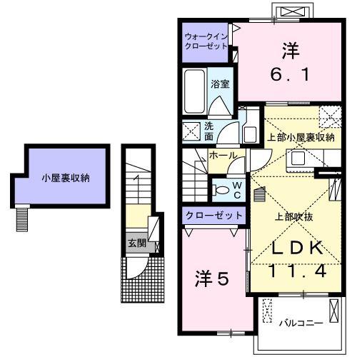 ラリマー(2LDK/2階)の間取り写真