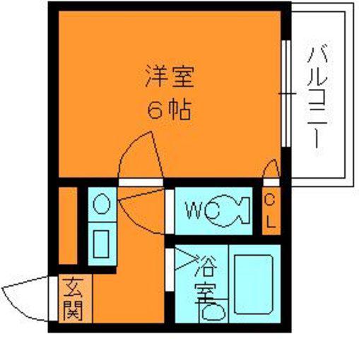 ラポールⅢ(1K/3階)の間取り写真