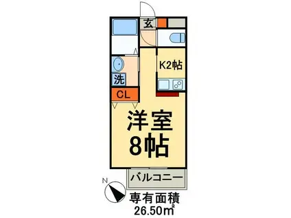 AEOLO LUCE(1K/3階)の間取り写真