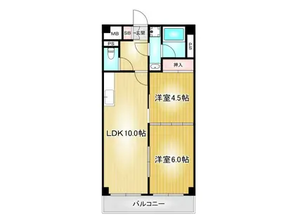 メゾンエトワール(2LDK/8階)の間取り写真