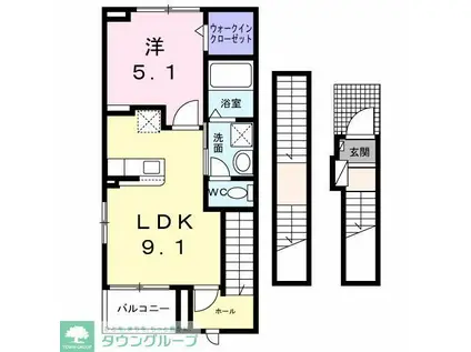 ソレイユ(1LDK/3階)の間取り写真