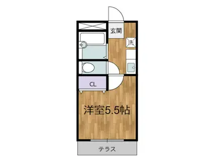 とれじゃあいらんど(1K/1階)の間取り写真